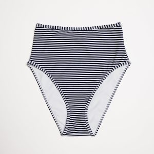 High Waisted Bikini Bottom Smooth Cabana (Navy/White)