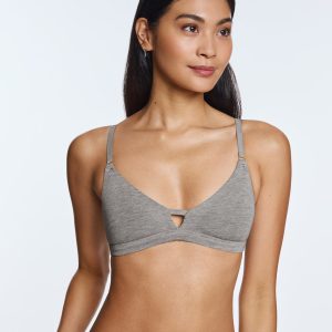 Supima? Cotton Wirefree Bra Heather Grey