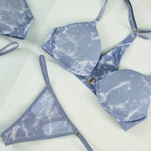 Fine Mesh Thong Marbled Sky