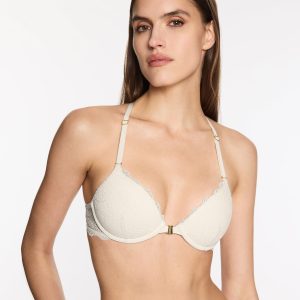 Lace Racerback Lift Up Bra Ecru