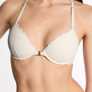 Lace Racerback Lift Up Bra Ecru