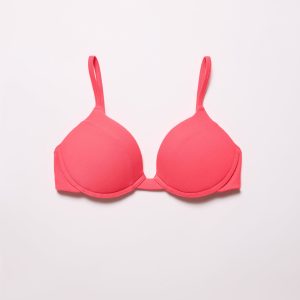 Lift Up Bikini Top Ribbed Campari