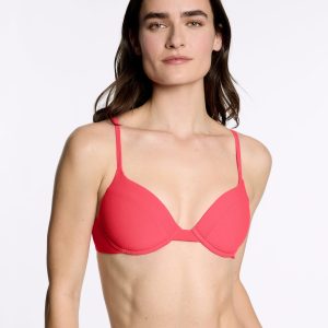 Lift Up Bikini Top Ribbed Campari