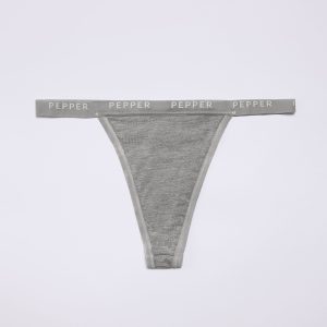 Supima® Cotton String Thong Heather Grey