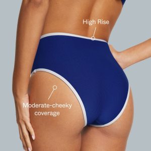 High Waisted Bikini Bottom Ribbed Capri