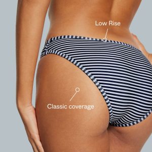 Bikini Bottom Smooth Cabana (Navy/White)