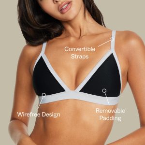 Triangle Bikini Top Ribbed Jet