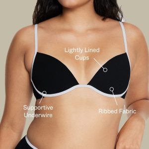 Scoop Underwire Bikini Top Ribbed Jet