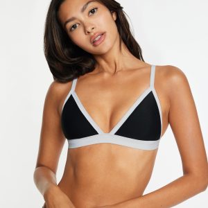 Triangle Bikini Top Ribbed Jet
